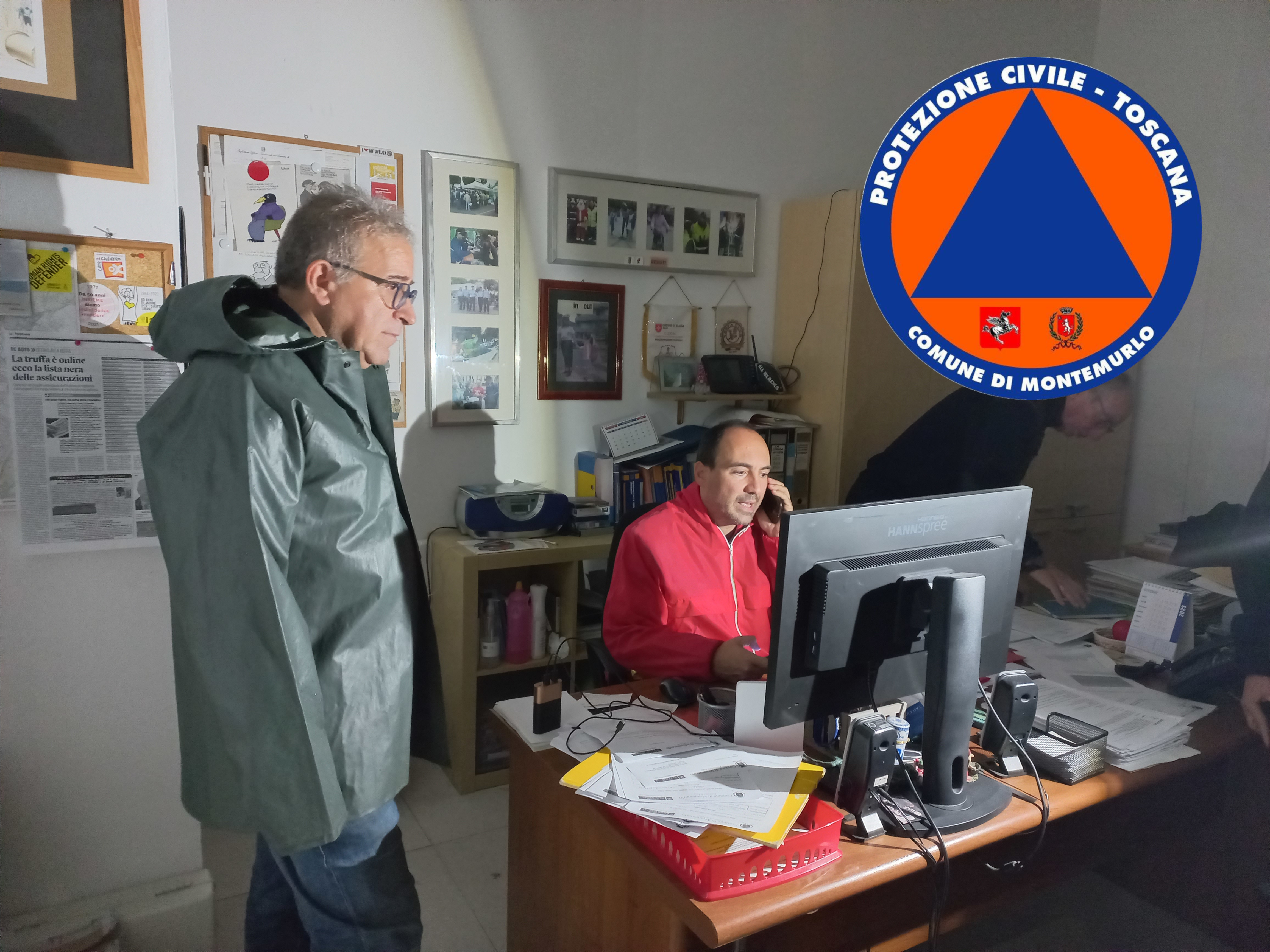 Sindaco nella sala del Coc